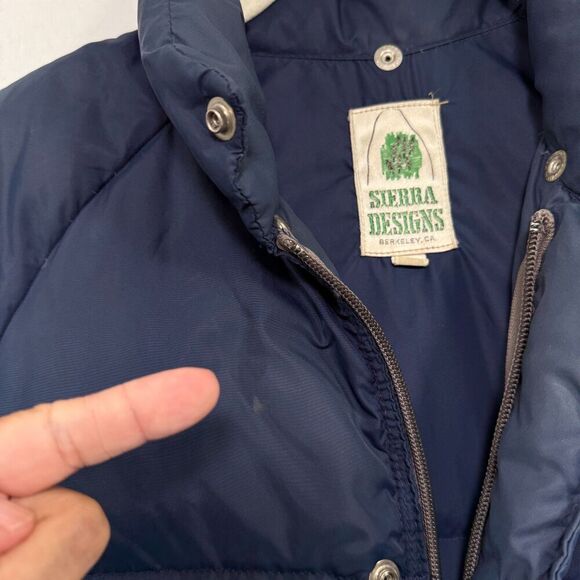 Vintage Sierra Designs Down Puffer Jacket Men S Blue Outdoor Active Hiking - Picture 8 of 16
